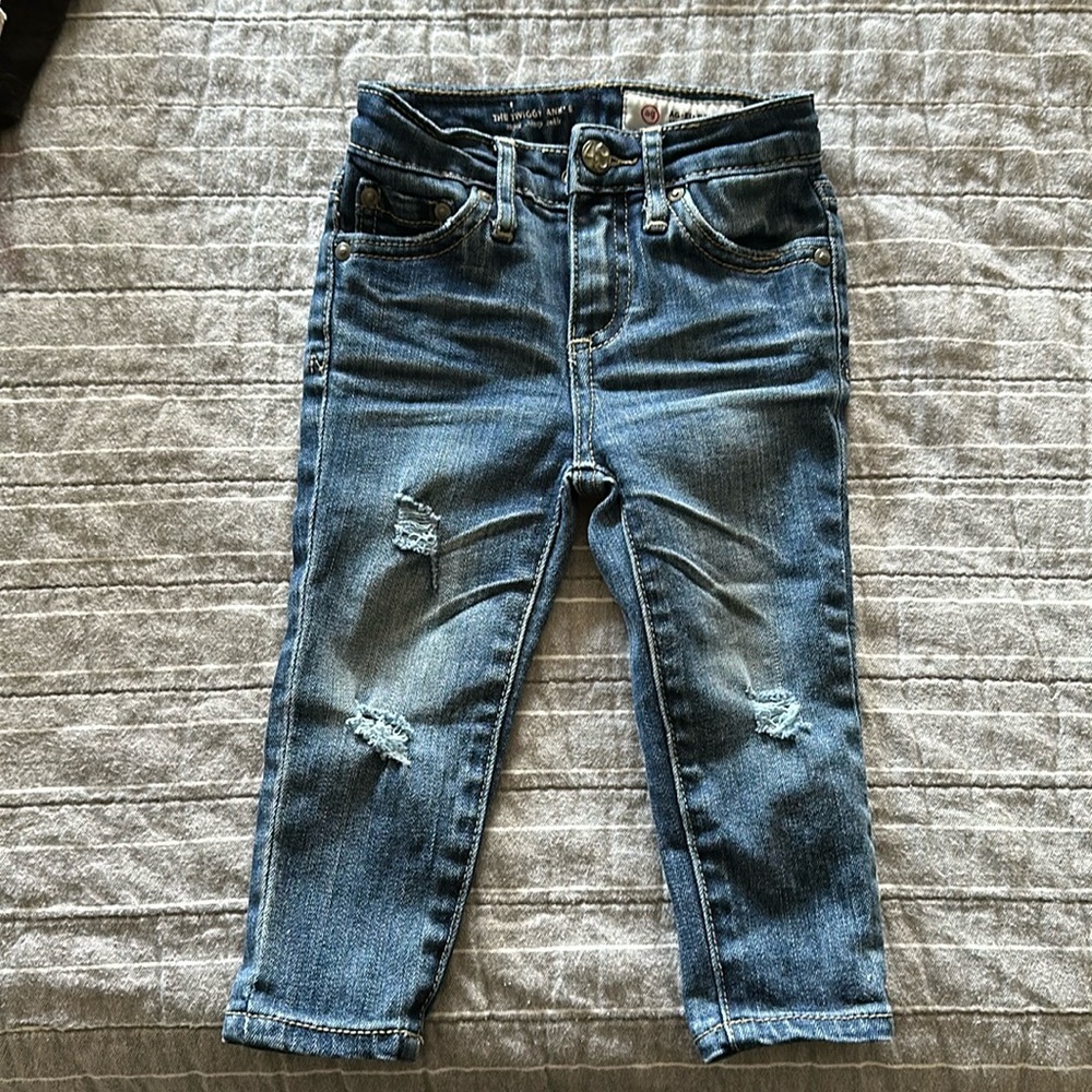 AG Adriano Goldschmied Distressed Skinny Jeans 12 M